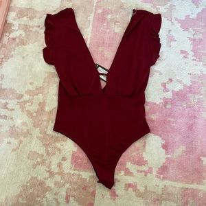 NEW W TAGS NEVER WORN Burgundy Body Suit | Size Small